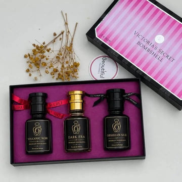 Obsidian Fragranza Perfume Bundles Collection featuring curated luxury fragrance gift packs